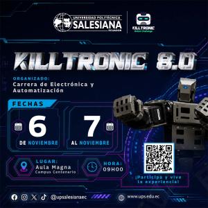 Afiche del Concurso de Robótica y Automatización Industrial Killtronic 8.0